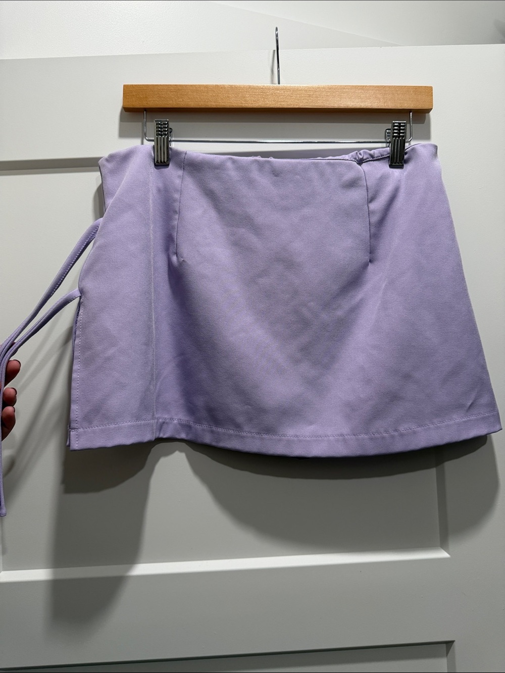 SHEIN Lavender Tie-Side Mini Skirt